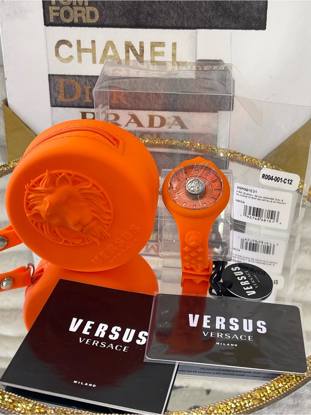 Versus Versace Fire Island Orange Silicone Watch 39mm w/ Pouch & Card NWT - Picture 8 of 10